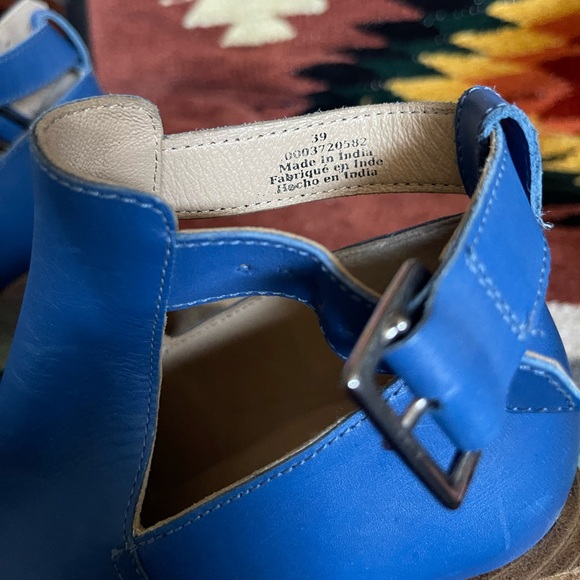 Free People Brady Buckle Bootie Leather Blue sz 39 8.5 - Picture 9 of 10